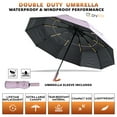 thumbnail image 2 of DryDay 46" Travel Umbrellas for Rain - Large Windproof Double Canopy Umbrella, 10 Durable Ribs, Strong Frame, Auto Open Close Ergonomic Handle, Compact Waterproof Umbrella for Women & Men, Pale Pink, 2 of 5