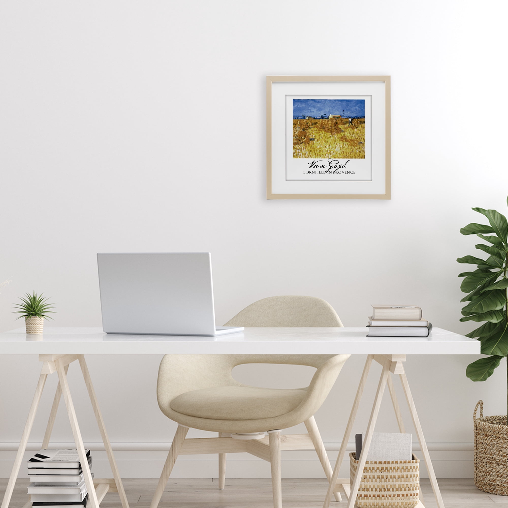 Stupell Industries Van Gogh Cornfield Provence Birch Framed Print Under Glass, design by Vintage Hustle