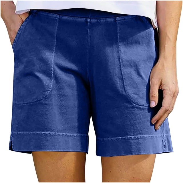 FNFYFH Clearance Womens Athletic Loose Fit Solid Color Summer Gym Shorts Lightweight Exercise Shorts,Blue