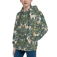 thumbnail image 2 of Kdxio Deer And Flowers Pattern Boys Athletic Unisex Boys Girls Hoodie with Pocket Sweatshirts-Large, 2 of 6