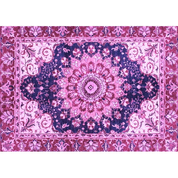 Ahgly Company Indoor Rectangle Geometric Purple Traditional Area Rugs, 2' x 5'