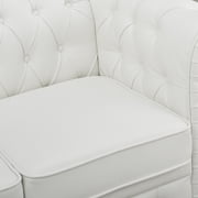 Naomi Home Modern Chesterfield Loveseat , Upholstered Cushion Loveseat For Home - Color: White