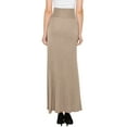 thumbnail image 4 of Made by Johnny Women's Wrapped High Low Ruffle Maxi Skirt L TAUPE, 4 of 6