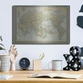 thumbnail image 6 of Luxe Metal Art 'The World Map Neutral' by Wild Apple Portfolio, Metal Wall Art, 16"x12", 6 of 9