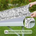 thumbnail image 6 of Doodle Sports Icons Pattern Square Fitted Tablecloth with Elastic Edge,Square Table Cover,Washable Elastic Table Cover for Home Kitchen Party Decor 34"x34", 6 of 6