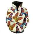 thumbnail image 1 of Fashion Men's 3D Print Zipper Hoodeds Sweatshirt Cartoon butterfly pattern Hoodie Fall Spring Casual Hooded Pullover, 1 of 5