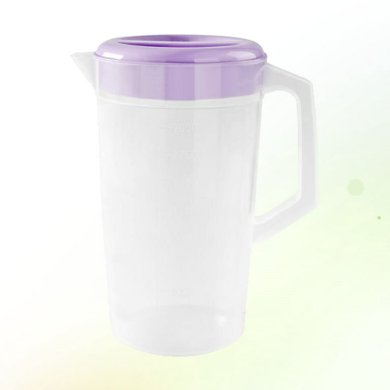 Large Capacity Beverage Storage Container Heat Resistant Cold Water Jug Plastic Juice Pitcher Household Teapot Kettle with Lid (Violet), Size: 23*10CM