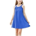 thumbnail image 2 of ATOGUTA Size 4T-14 Ball Dresses for Girls Summer Casual Party A-line Sleeveless Stretchy Camisole Tank Dress Blue, 2 of 5