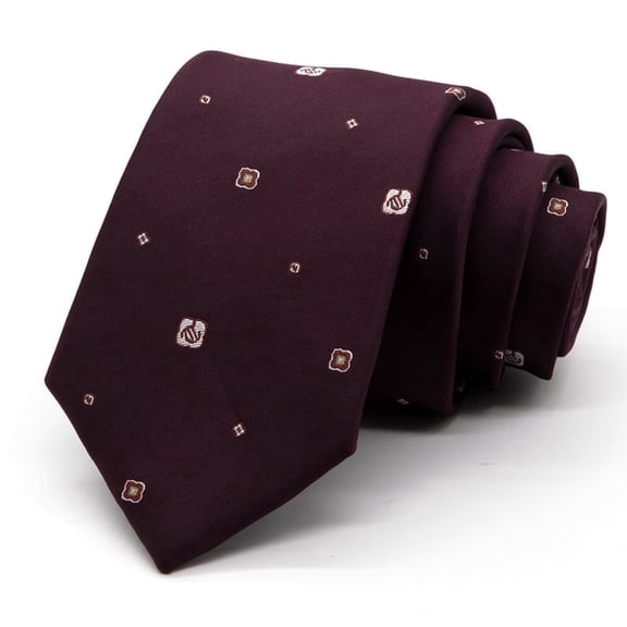 Yongchuantie Fashion Purple Red Geometric Pattern Men's Tie Formal Business 8CM Wide Tie Gift Box