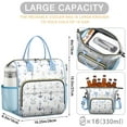 thumbnail image 2 of Summer Nautical Sailing Lunch Bag, Large Insulated Leakproof Cooler Tote with Compass, Tide, and Beacon Patterns for Work or Beach, 2 of 6