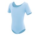 thumbnail image 2 of IBTOM CASTLE Toddler Girls Gymnastics Ballet Dance Leotards Short Sleeve Athletic Unitards Bodysuit Ballerina Dancewear 7-8 Years Blue, 2 of 6