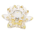 thumbnail image 4 of AMLESO Crystal Glass Lotus Flower Paperweights Buddhism Feng Shui Ornaments Wedding Yellow, 4 of 7