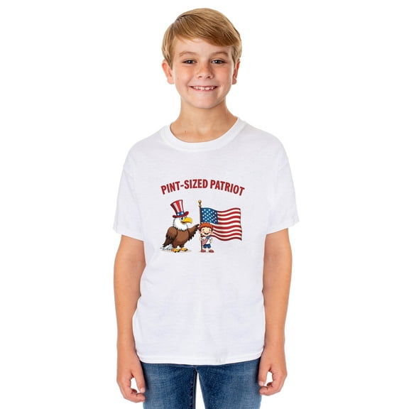 4th of July Pint-Sized Patriot American USA Funny T-Shirt For Kids