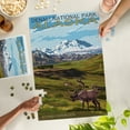 thumbnail image 2 of Lantern Press 1000 Piece Jigsaw Puzzle, Denali National Park, Alaska, Caribou and Stoney Overlook, 2 of 5