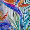 thumbnail image 5 of Orinice Shower Curtain for Bathroom Waterproof Blue Pattern Watercolor Tropical Flowers Palm Leaves Bird Beauty Nature Colorful Exotic Paradise Bath Curtain Polyester Fabric with Hooks  69x72, 5 of 7