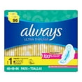 thumbnail image 1 of Always Serviettes Hygiéniques Ultra Minces Régulières avec Ailes Flexibles, 96 Unités, 1 of 2