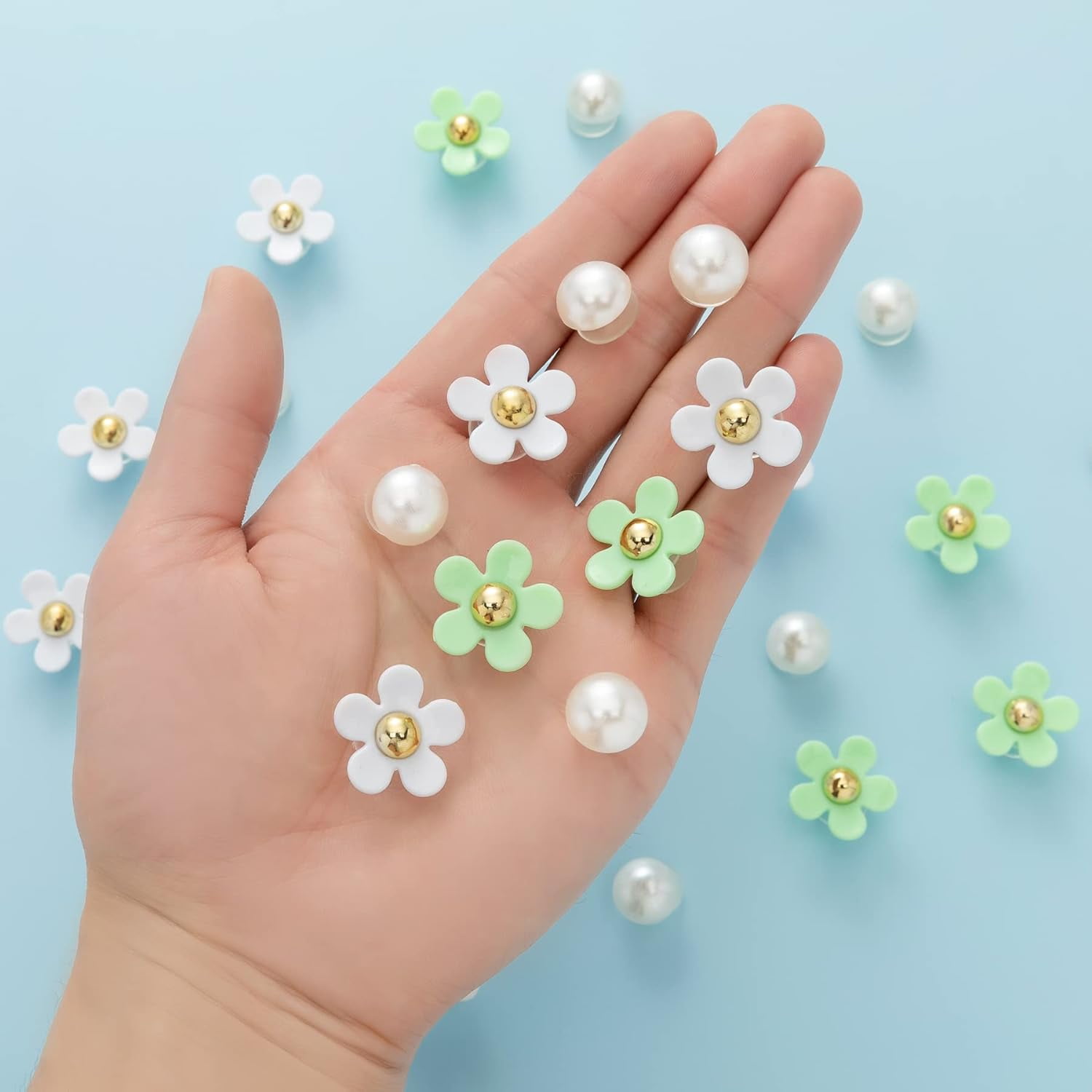 NEVEGE Shoe Charms 24PC Flower Charms With Crystal Rhinestone Pearl Shoe Decoration Charms Cute Flower Shoe Charms Gift Bling Shoe Charms For Aldult 4.3 4.3 Out Of 5 Stars 363 Ratings | Search This Page