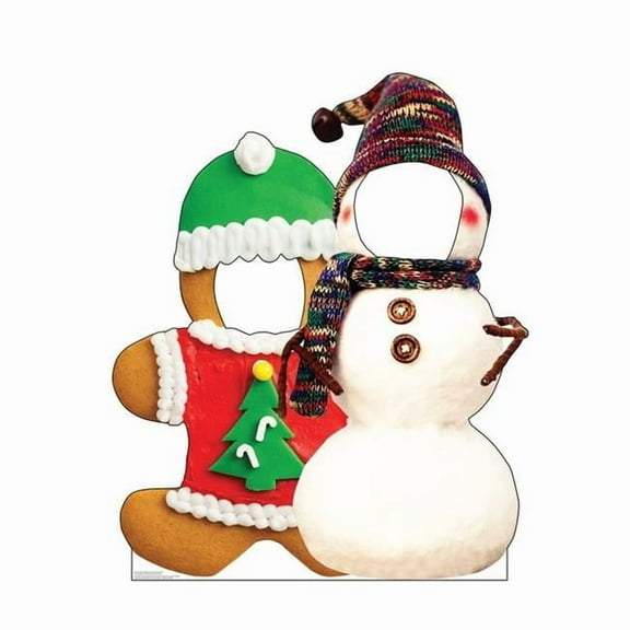 54 x 45 in. Gingerbread & Snowman Stand-in Cardboard Cutout