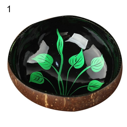 Coconut Shell Color Painting Dried Fruit Food Container Keys Candy Storage Bowl