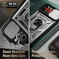 thumbnail image 3 of Compatible with iPhone 13 Pro Case with Sliding Camera Lens Cover and Ring Kickstand Heavy Duty Military Grade Protection Phone Shockproof Back Cover for iPhone 13 Pro, Silver, 3 of 4