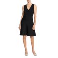 thumbnail image 1 of Theory Womens Ribbed Fit & Flare Dress, Black, Small, 1 of 1