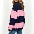 thumbnail image 5 of cocolona Classic Lapel Sweatshirts for Women Long Sleeve Color Block Striped Fall Trendy Tops, 5 of 7