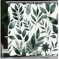 thumbnail image 3 of Ambesonne Dark Green Shower Curtain, Nature Delicate Branches, 69"Wx84"L, Laurel Green, 3 of 4