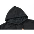 thumbnail image 4 of Tyhengta Mens Hooded Sweatshirt Casual Long Sleeve Drawstring Jacquard PlaidCloth Pullover Hoodies Black XXL, 4 of 8