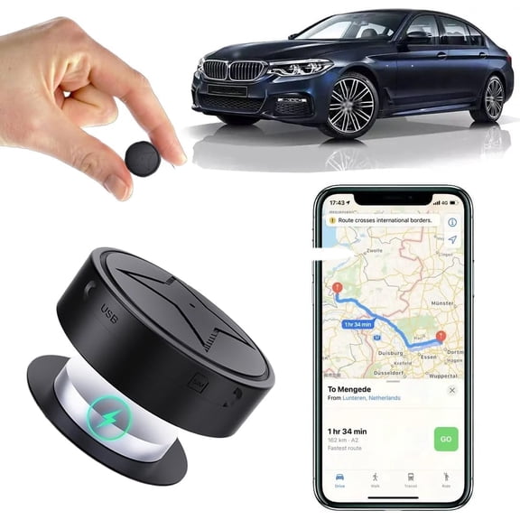GPS Tracker for Vehicles, Strong Magnetic Car Vehicle Tracking Anti-Lost, No Monthly Fee, No Subscription, Multi-Function GPS Mini Locator with Free App (PG12-10)