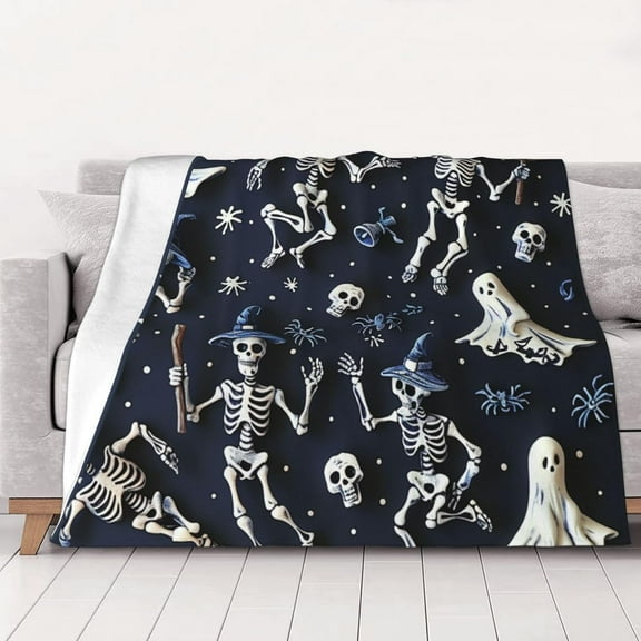 Halloween Throw Blankets Super Soft Blanket Halloween Bat Pumpkin Cozy Blanket for Bedroom and Living Room 50"X40"