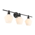 thumbnail image 4 of Gene 3 light Black and Frosted white glass Wall sconce, 4 of 15