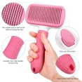 thumbnail image 4 of Dog & Cat Brush, Self Cleaning Slicker Brush for Pets, Upgraded Dog Brush for Shedding Massaging and Grooming, Removes Loose Undercoat & Portable Comb for Long Short Haired Dogs(Pink), 4 of 6
