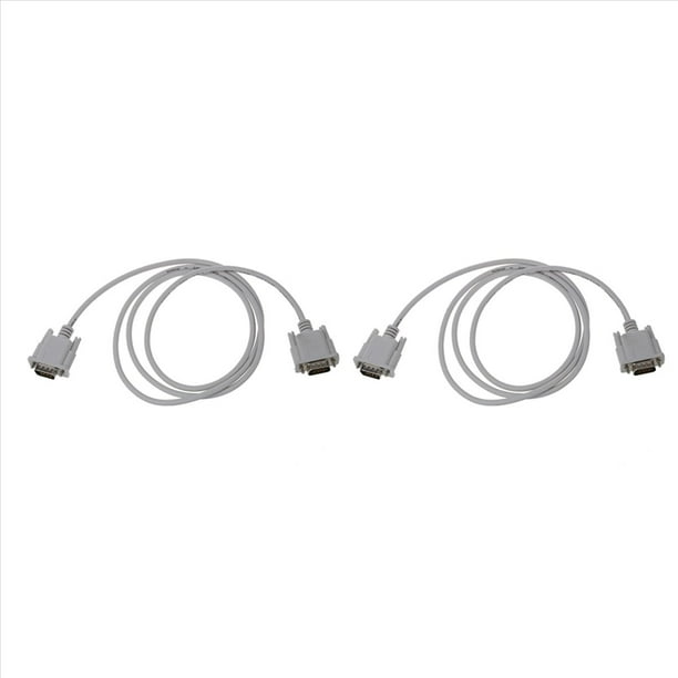 2X VGA DB15 Macho A RS232 DB9 Pin Cable Adaptador Macho / Cable de Extension de Grafico de Video (Blanco, 1.5M)