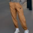thumbnail image 3 of Dalix Butterfly Embroidered Washed Jogger Pant Soft Fleece Relaxed Fit Lounge Womens in Camel XL X-Large, 3 of 5