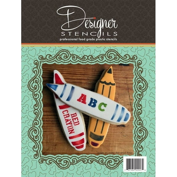 Crayons Tin Cookie Cutter and Stencil Set TS086 by Designer Stencils
