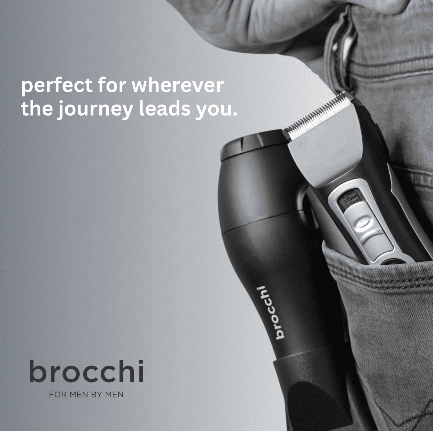 Brocchi | Lightweight Portable Mini Foldable Travel Blow-Dryer for Men