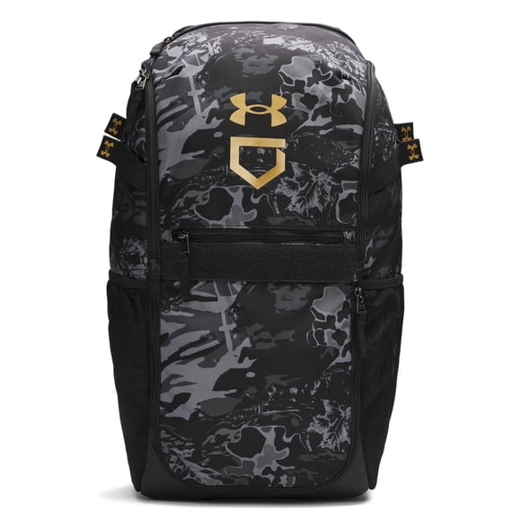 Mochila Under Armour Utility con estampado de béisbol unisex en negro y dorado