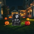 thumbnail image 5 of XIEULQP 16" x9.5" Halloween Yard Signs Graveyard Tombstones Halloween Outdoor Decorations, Gravestones Yard Signs with Stakes Scary Lawn Decor Party Supplies, 5 of 6