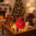 thumbnail image 1 of Bolsas de regalo navideñas para niñas y novias | Paquete de 5 bolsas festivas con estampados de copos de nieve de Papá Noel | Envases reutilizables de poliéster para dulces y regalos, 1 of 5