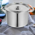 thumbnail image 4 of STRANDCHIC Stainless Steel Soup Pot with Lid Thick Bottom for Even Heat Distribution Silver, 4 of 6