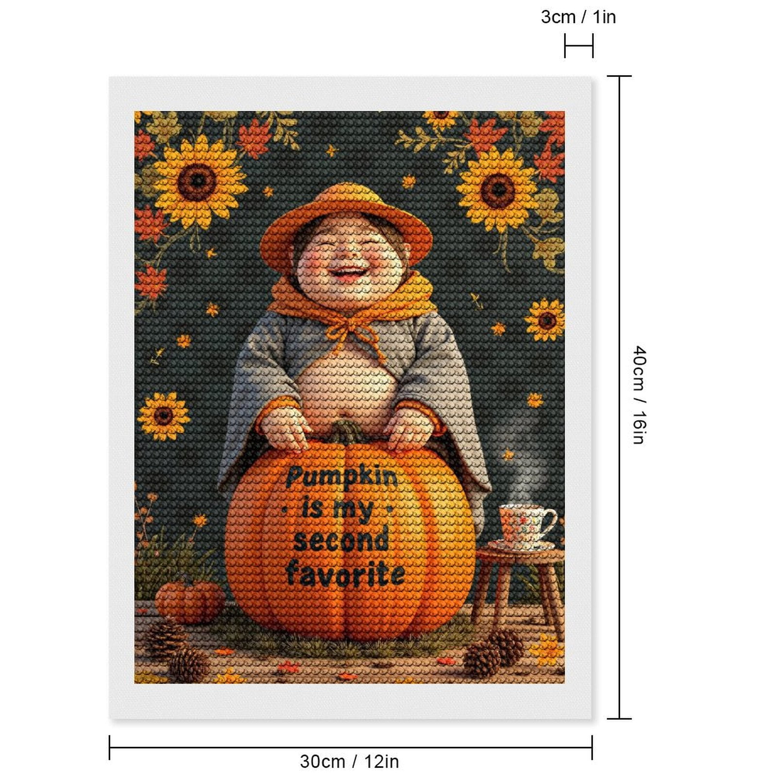 Diamond Art Kits for Adults, Joyful Autumn Pumpkin 5D Diamond Painting Kits for Adults Beginners, DIY Full Drill Diamond Painting, Gem Art and Crafts 12x16