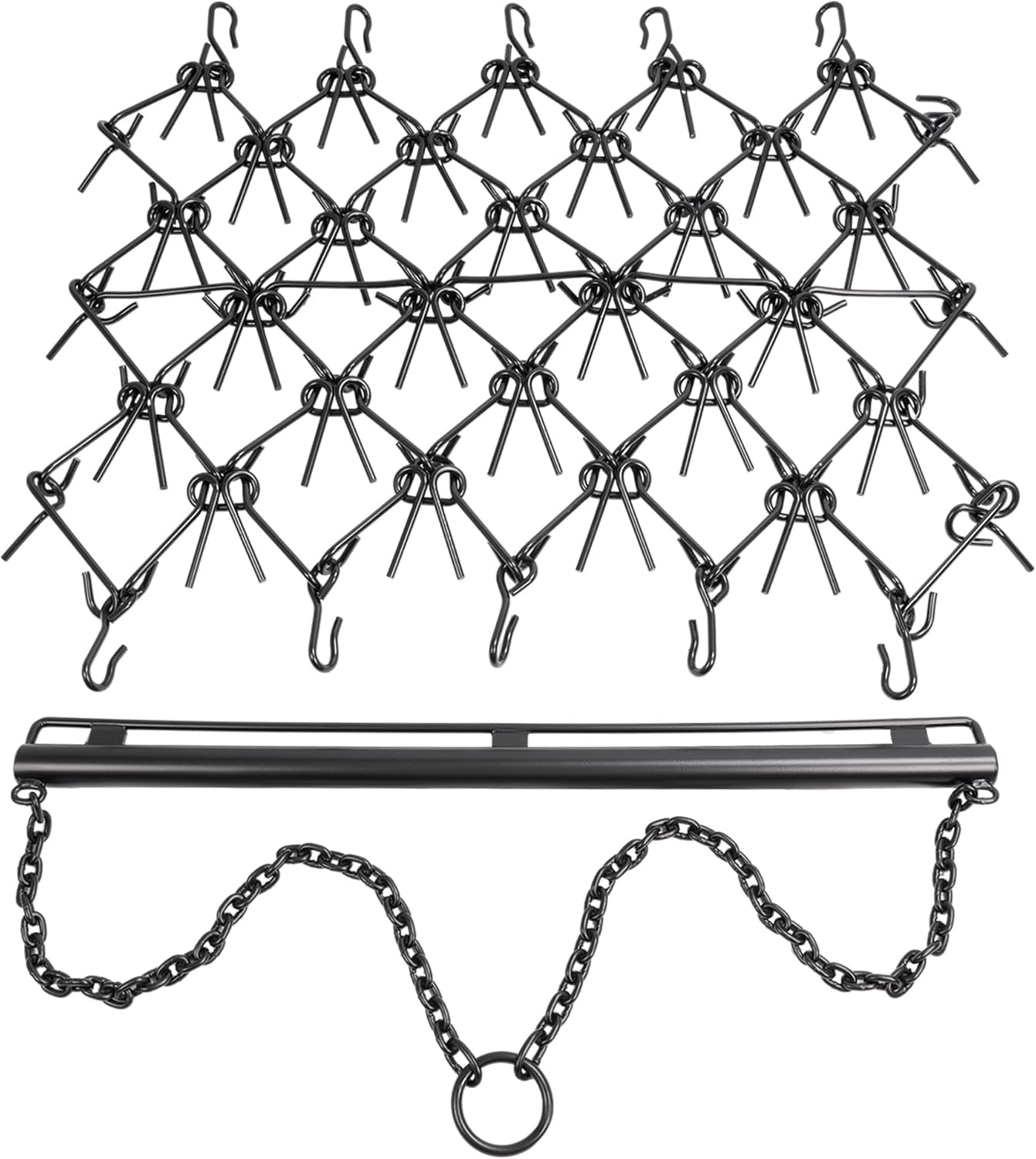 KOJEM 4'W x 4'L Chain Drag Harrow Compatible with Tractors ATV UTV Lawn Tractor Attachments
