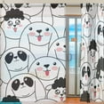 thumbnail image 2 of Splicing Pattern Dog Pattern Semi Sheer Curtains Window Voile Drapes Panels Treatment-55X78in for Living Room Bedroom Kids Room, 2 of 4