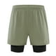 thumbnail image 1 of Pantalones cortos 2 en 1 para correr para hombre, para entrenamiento, yoga, gimnasio, deportivos, con bolsillos con cremallera para teléfono, 1 of 5