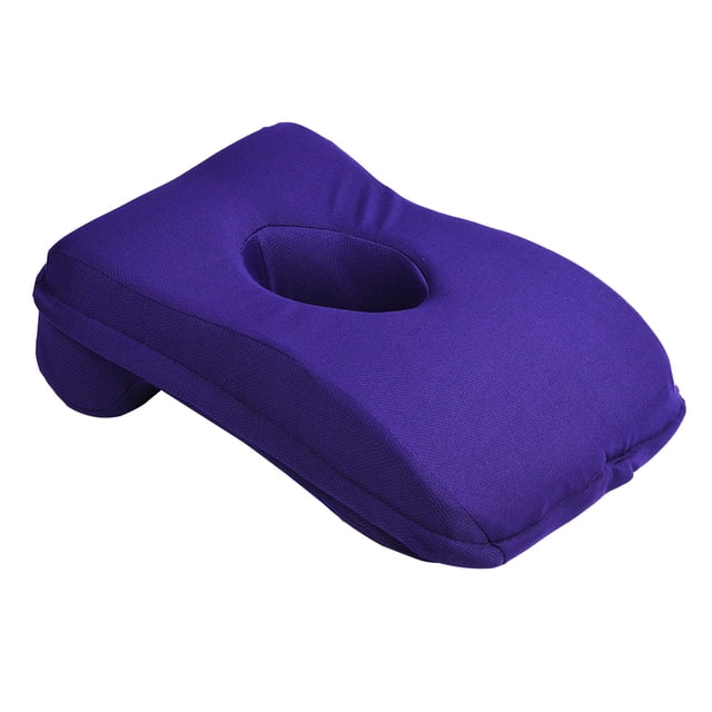 Almohada de terciopelo boca abajo, almohada de espuma viscoelástica de rebote, cojín para descansar la siesta, color morado