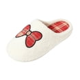 thumbnail image 3 of Domzle Women’s Plush Indoor House Slippers with Memory Foam, Warm Cozy Winter Home Shoes, Non Slip Comfy Bedroom Footwear White, 3 of 9