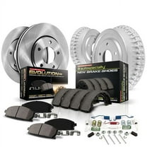 PowerStop Front and Rear Stock Replacement Brake Pad Rotor Drum and Shoe Kit KOE15259DK