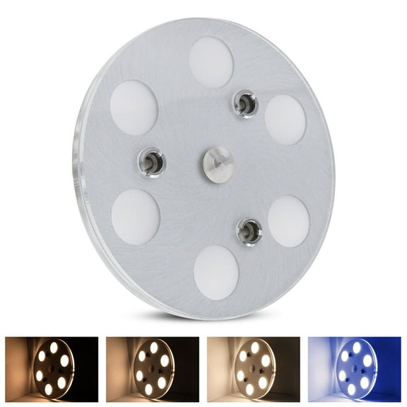 Homdec 4Inch 12V LED Dimmable Ceiling Light, Ultra Slim RV Camper Under Cabinet Dome Lamp,  Warm White And Blue Light With Switch