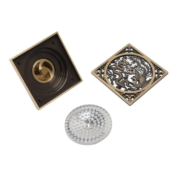 Floor Drain, Large Displacement Drainage Anti Clogging Square Floor Drain For Kitchens For Garages