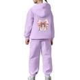 thumbnail image 5 of Girls Casual Tracksuit Sweatsuits with Bow Print Design Hoodie Jogger Pants Outfit Clothes, 5 of 6